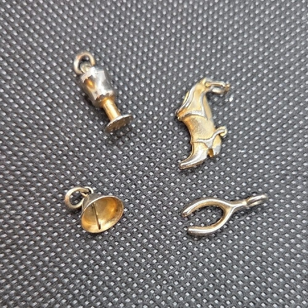 Miniature Silver Tone Charms, Set Of 4
